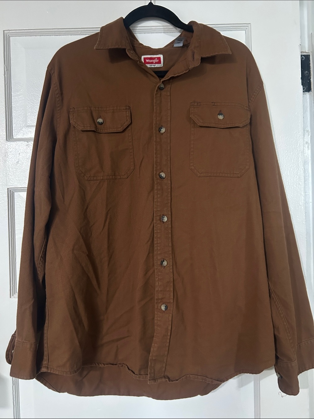 Wrangler Brown Button-Front Shirt Jacket
